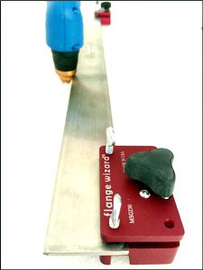 Flange Wizard Magnetic Torch Guide with plasma torch