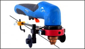 Plasma Cutter attached to Plasma Bevel Cutting Guide